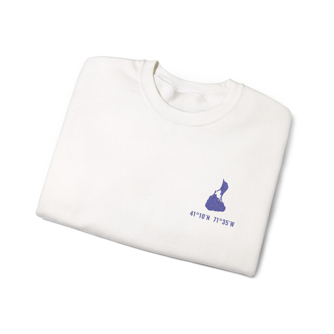 Block Island coordinates embroidered crewneck - view 9 - BlockBoundRI