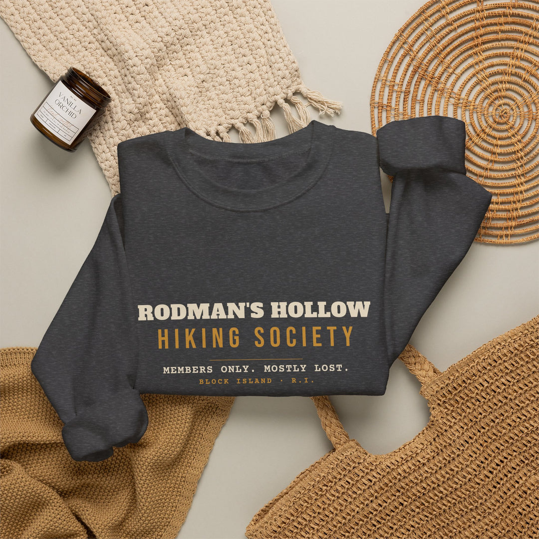 Rodman's Hollow Hiking Society Block Island crewneck sweatshirt, view 12 - BlockBoundRI