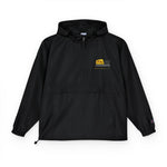 Champion packable anorak with embroidered Mohegan Bluffs cliff and surf mark on the left chest — view 4