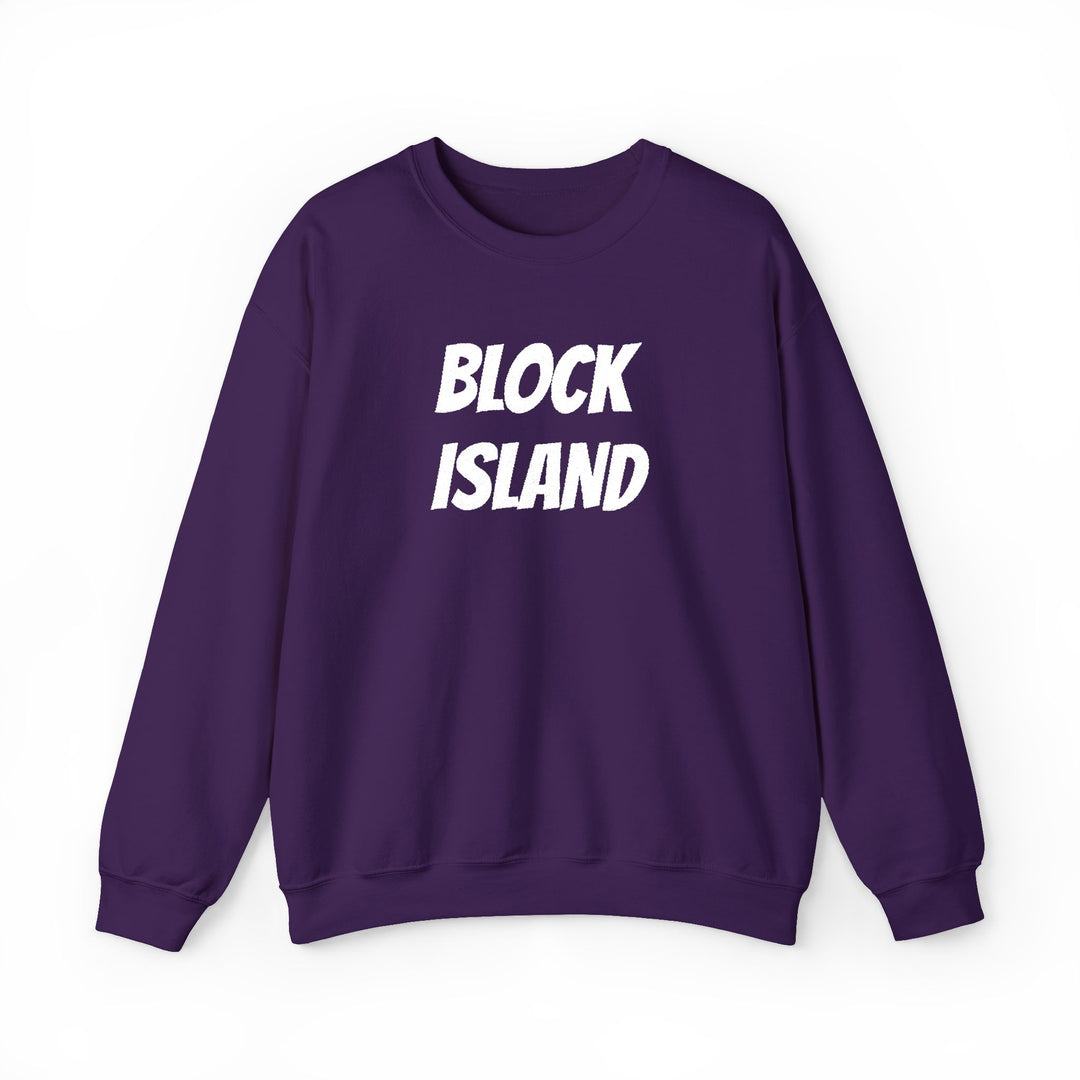Block Island Embroidered Crewneck Sweatshirt in Purple, BlockBoundRI