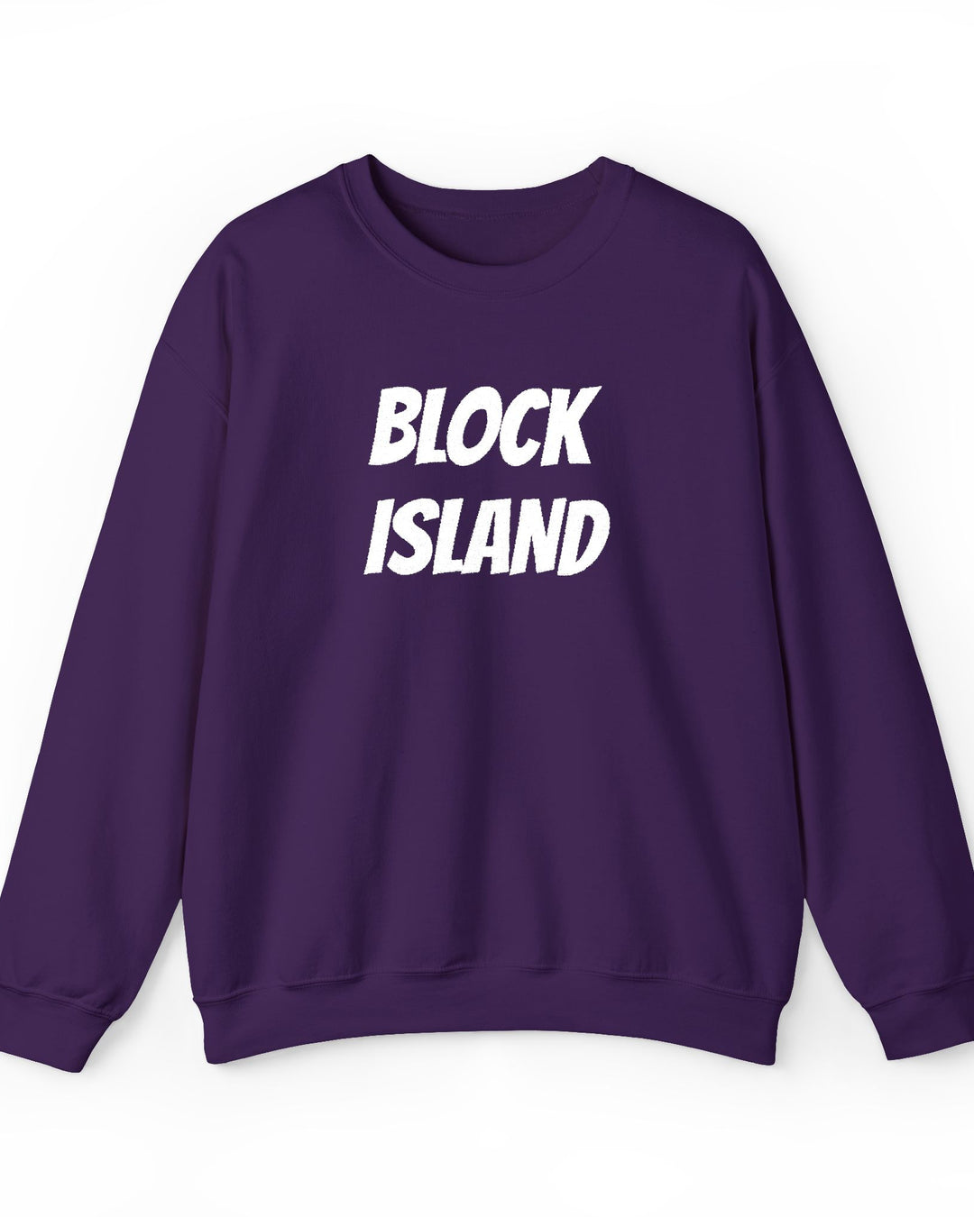 Block Island Embroidered Crewneck Sweatshirt in Purple, BlockBoundRI