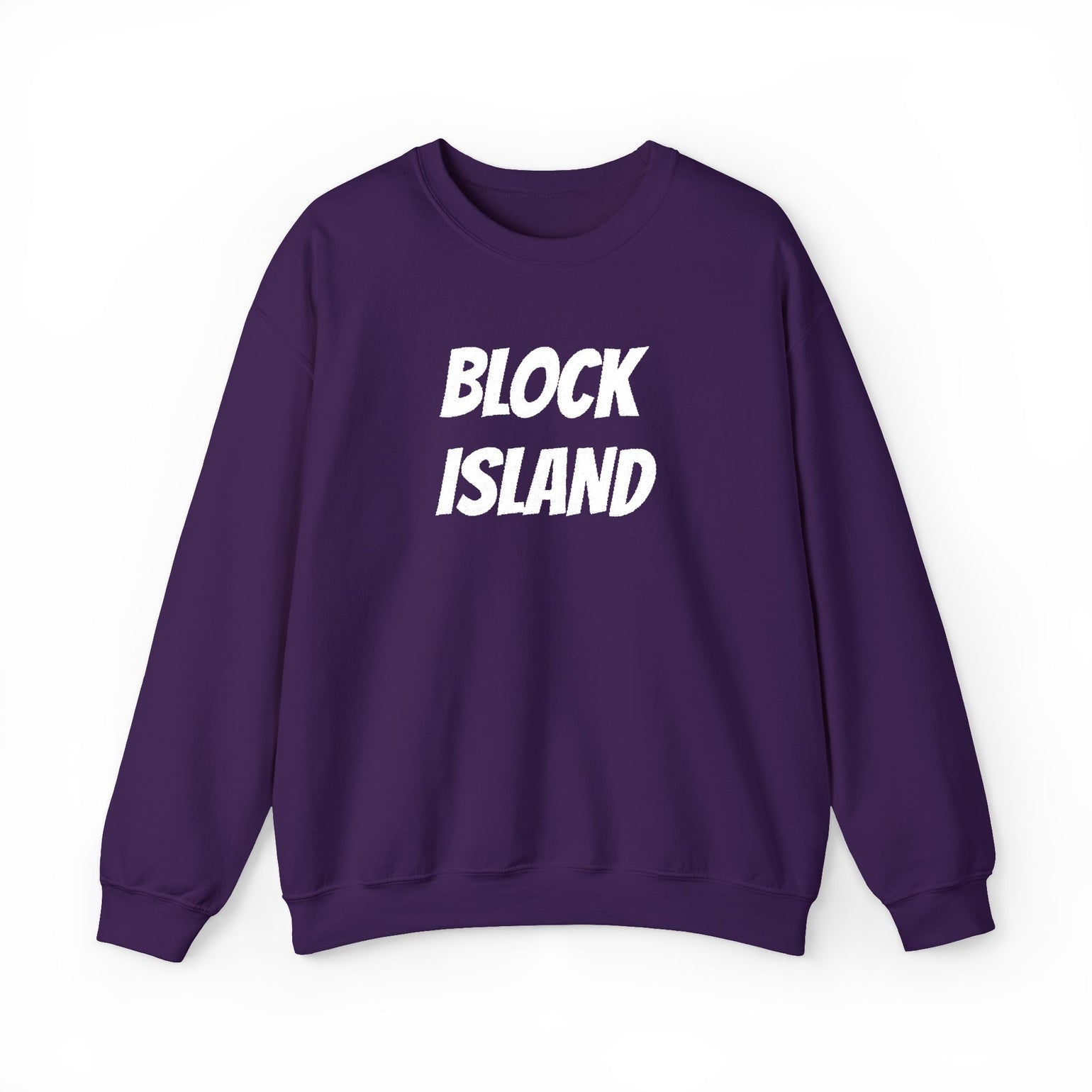 Block Island Embroidered Crewneck Sweatshirt in Purple, BlockBoundRI