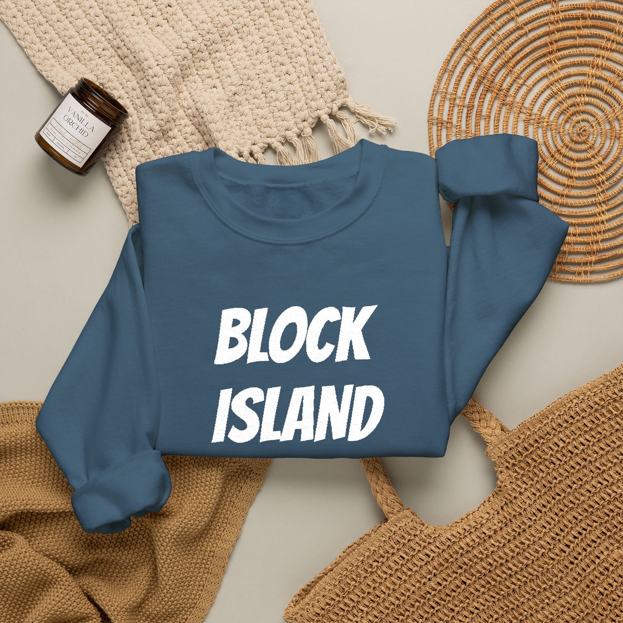 Block Island Crewneck Sweatshirt — Embroidered Pullover