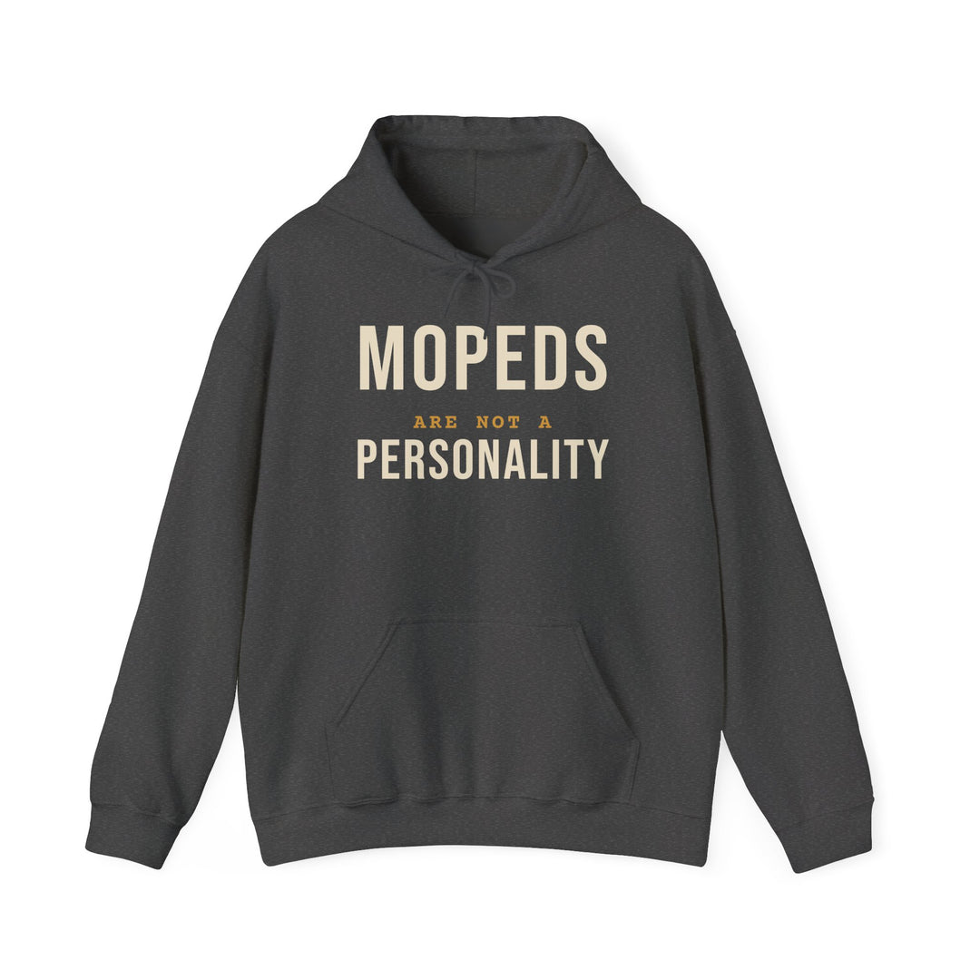 Mopeds Are Not a Personality Block Island hoodie in Dark Heather - BlockBoundRI