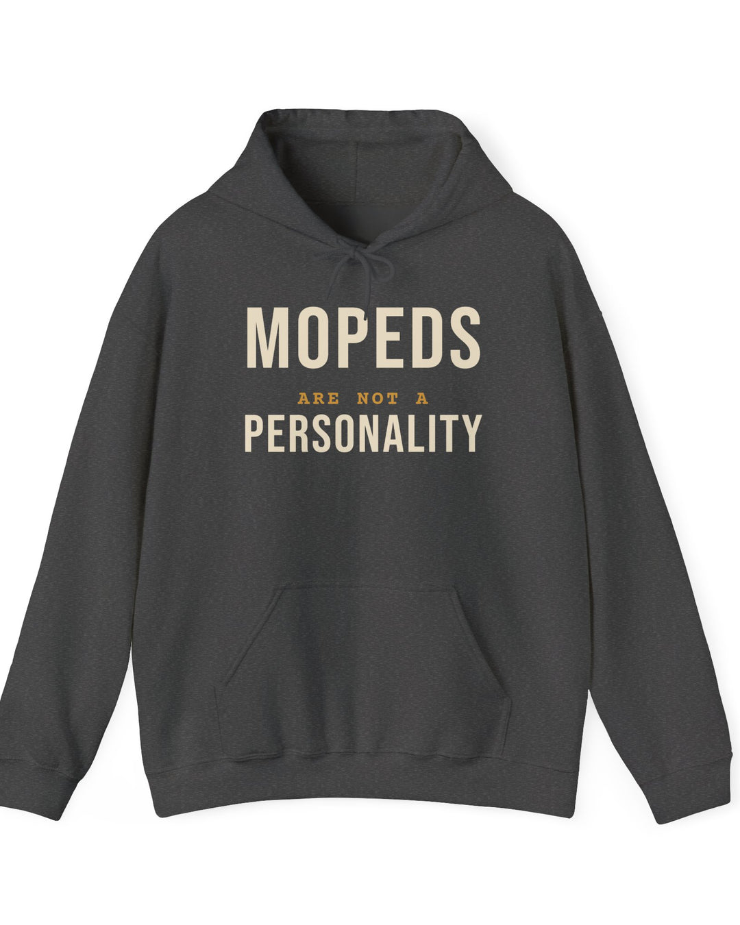 Mopeds Are Not a Personality Block Island hoodie in Dark Heather - BlockBoundRI
