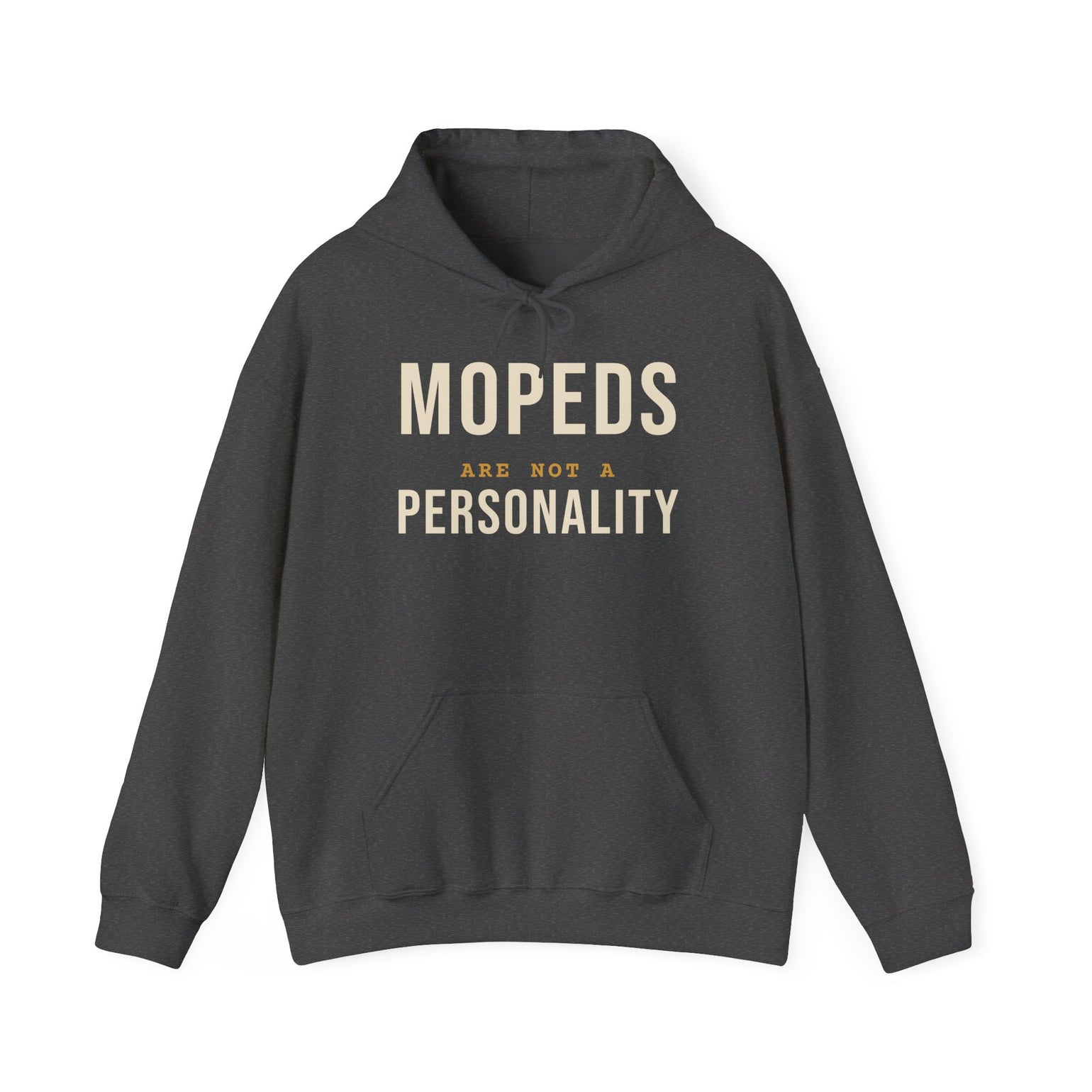 Mopeds Are Not a Personality Block Island hoodie in Dark Heather - BlockBoundRI