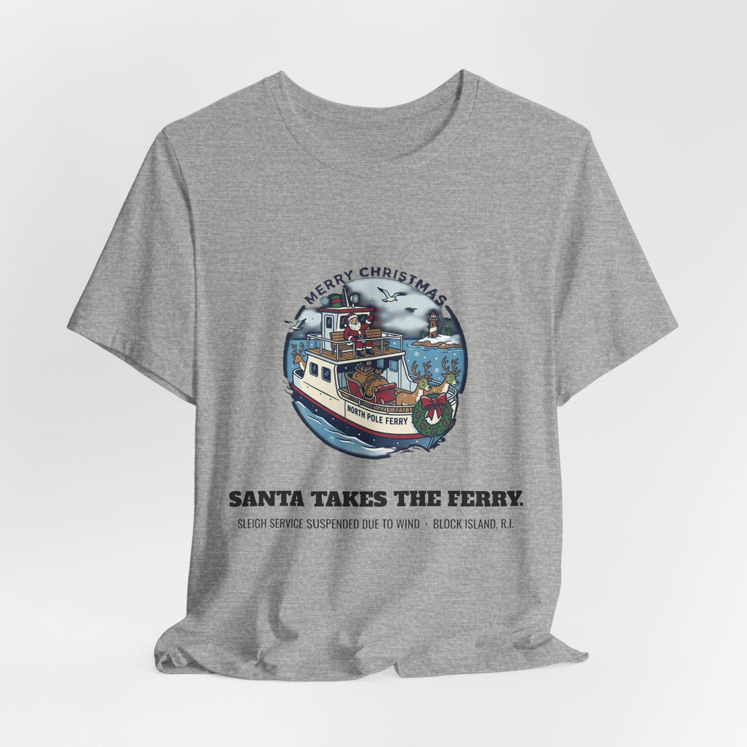 Santa Takes the Ferry Block Island Christmas T-Shirt by BlockBoundRI, photo 20