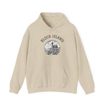 Southeast Light Hoodie, Block Island Lighthouse in Sand, BlockBoundRI