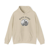 Southeast Light Hoodie, Block Island Lighthouse in Sand, BlockBoundRI
