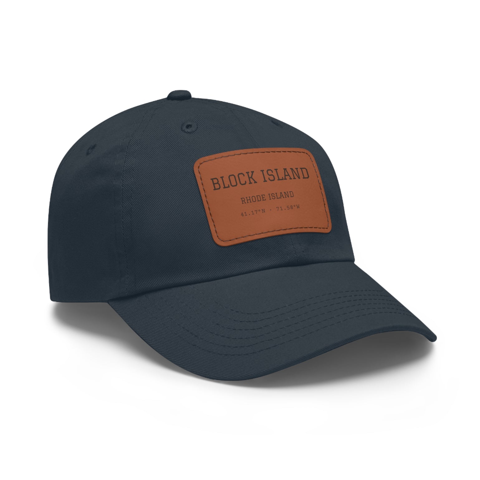 Block Island Coordinates Leather Patch Hat by BlockBoundRI, photo 14