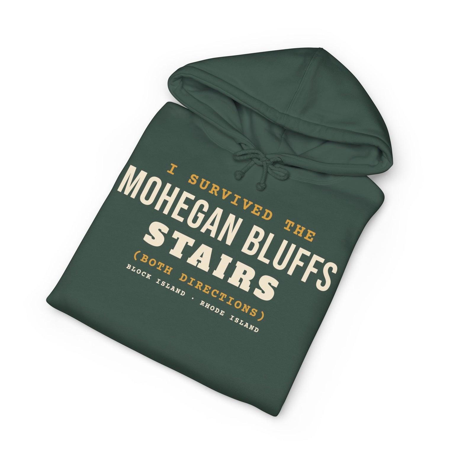 I Survived the Mohegan Bluffs Stairs Block Island hoodie, view 2 - BlockBoundRI