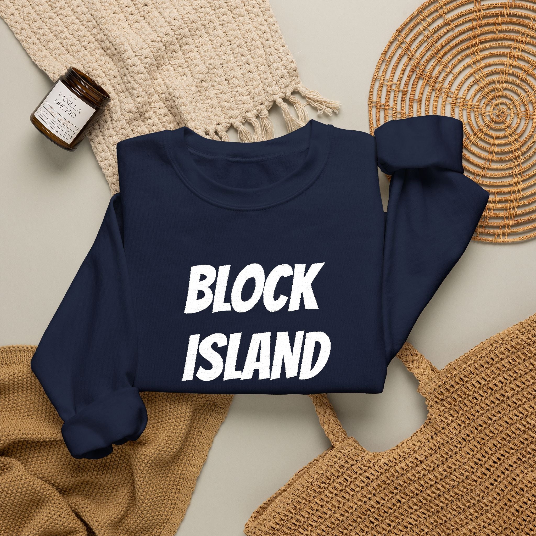 Block Island Crewneck Sweatshirt — Embroidered Pullover