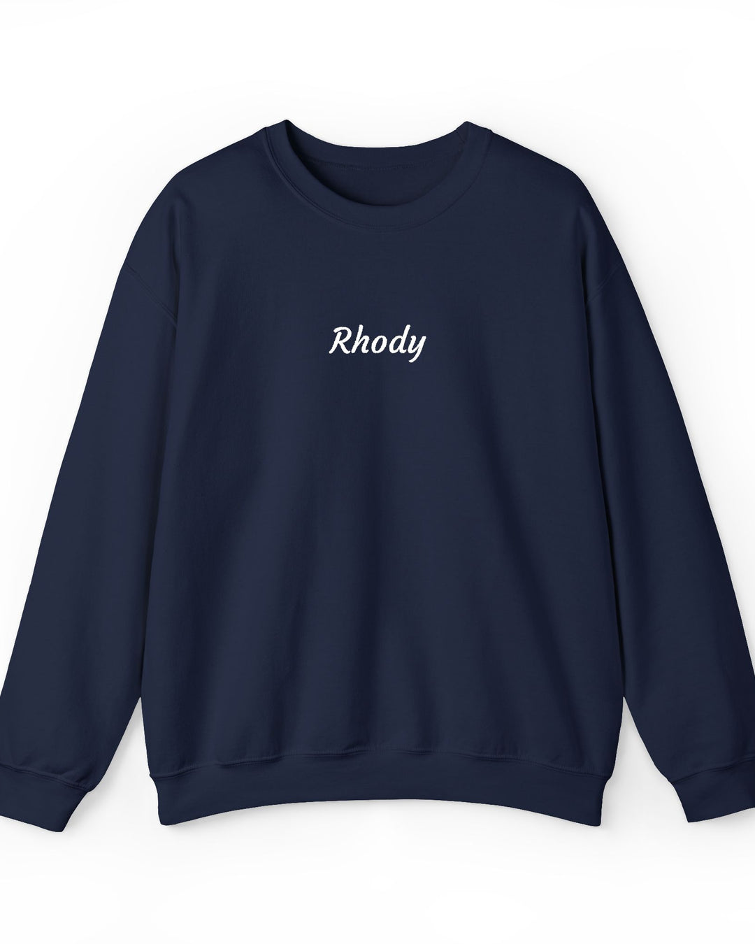 Rhody Embroidered Crewneck, Rhode Island Sweatshirt in Navy, BlockBoundRI