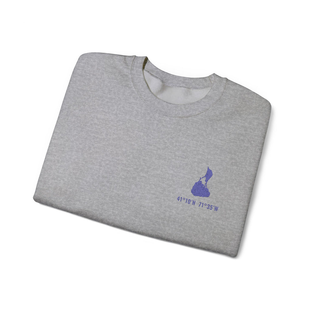 Block Island coordinates embroidered crewneck - view 18 - BlockBoundRI