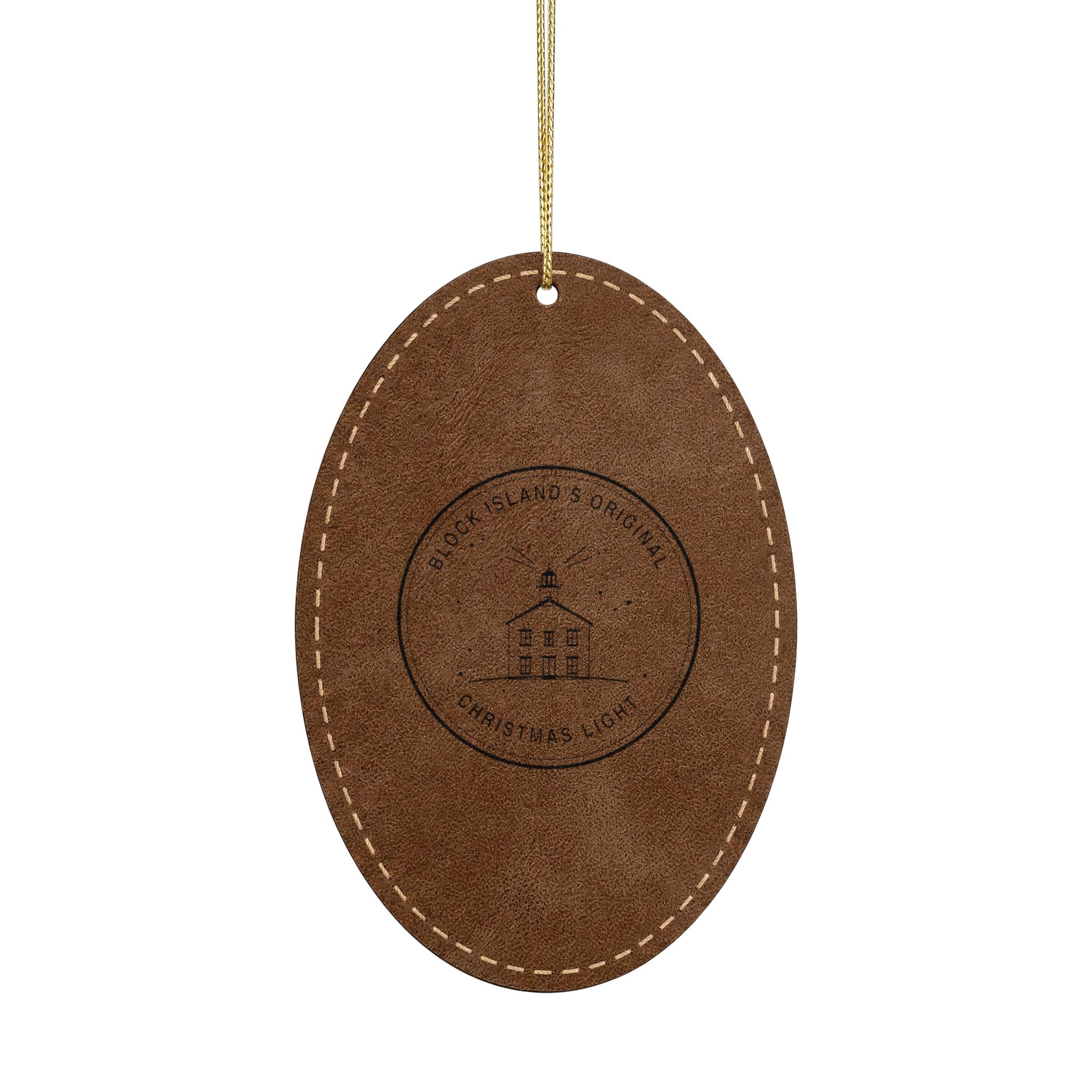 North Light Engraved Leatherette Ornament — Block Island's Original Christmas Light