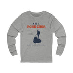 Not a Pork Chop Block Island map long sleeve tee in Athletic Heather - BlockBoundRI