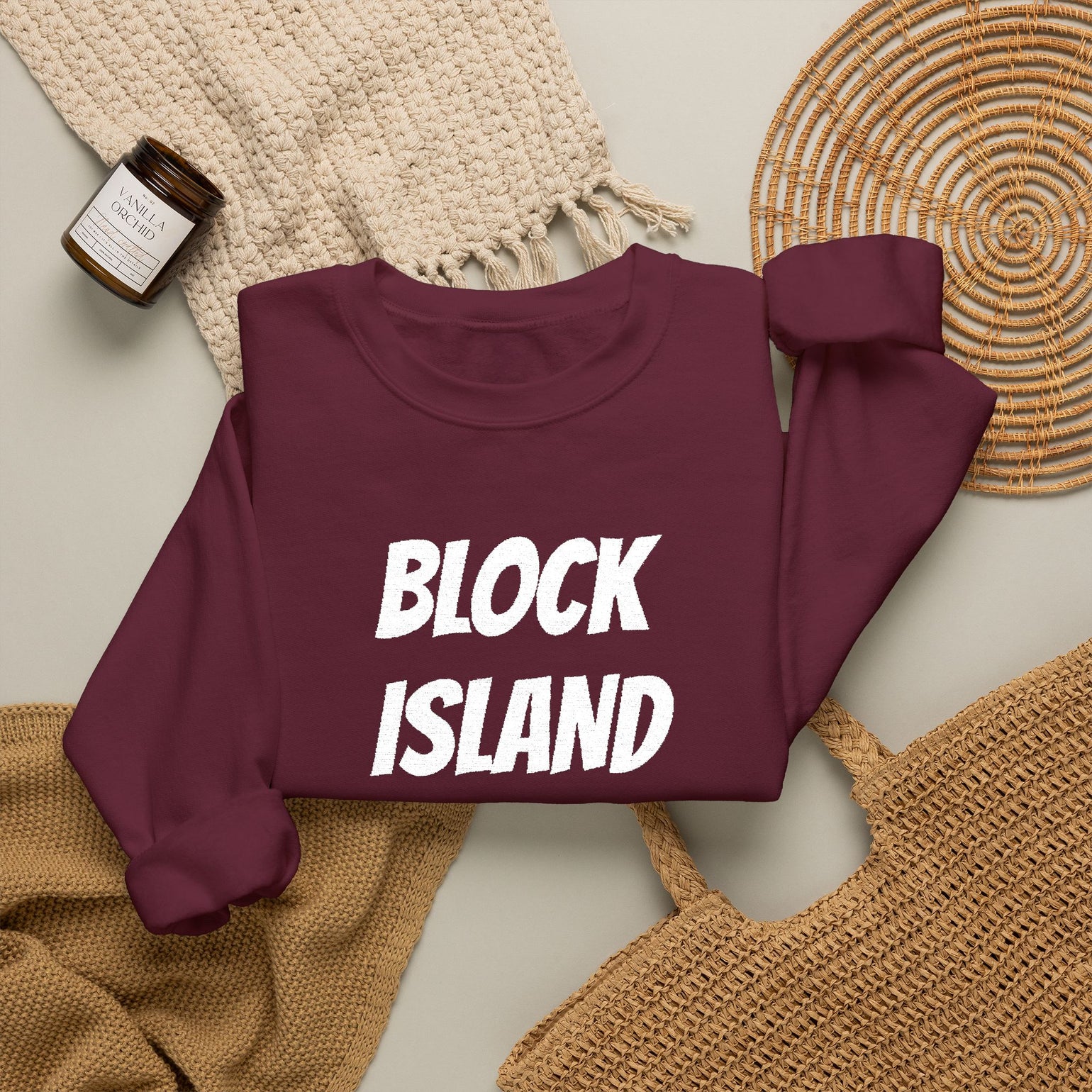 Block Island Crewneck Sweatshirt — Embroidered Pullover
