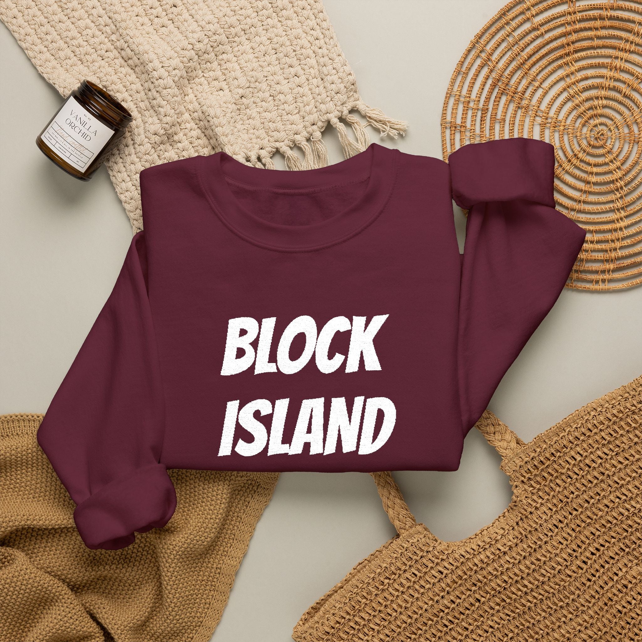 Block Island Crewneck Sweatshirt — Embroidered Pullover