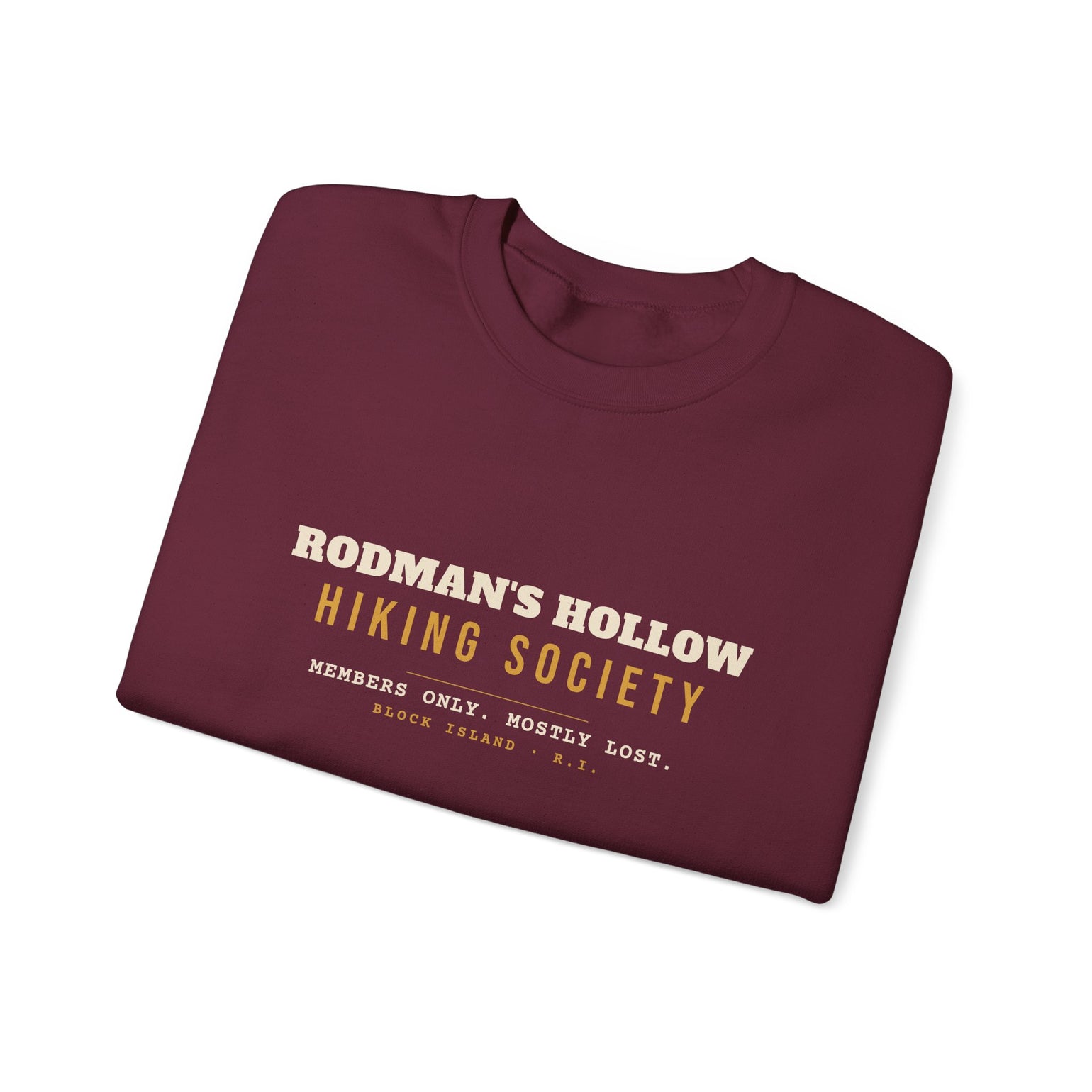Rodman's Hollow Hiking Society Block Island crewneck sweatshirt, view 8 - BlockBoundRI