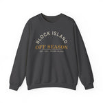 Block Island Off Season Crewneck Sweatshirt in Dark Heather, BlockBoundRI