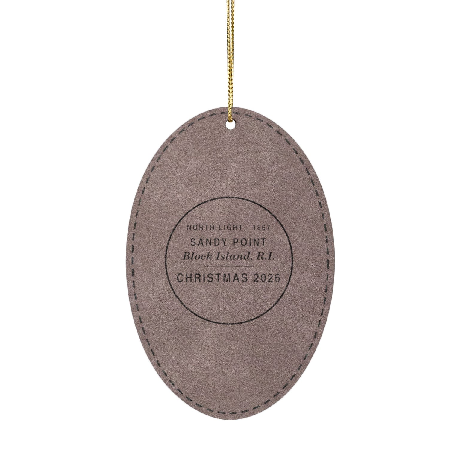 North Light Engraved Leatherette Ornament — Block Island's Original Christmas Light