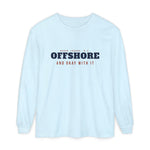 Offshore and Okay With It Block Island long sleeve tee in Chambray - BlockBoundRI