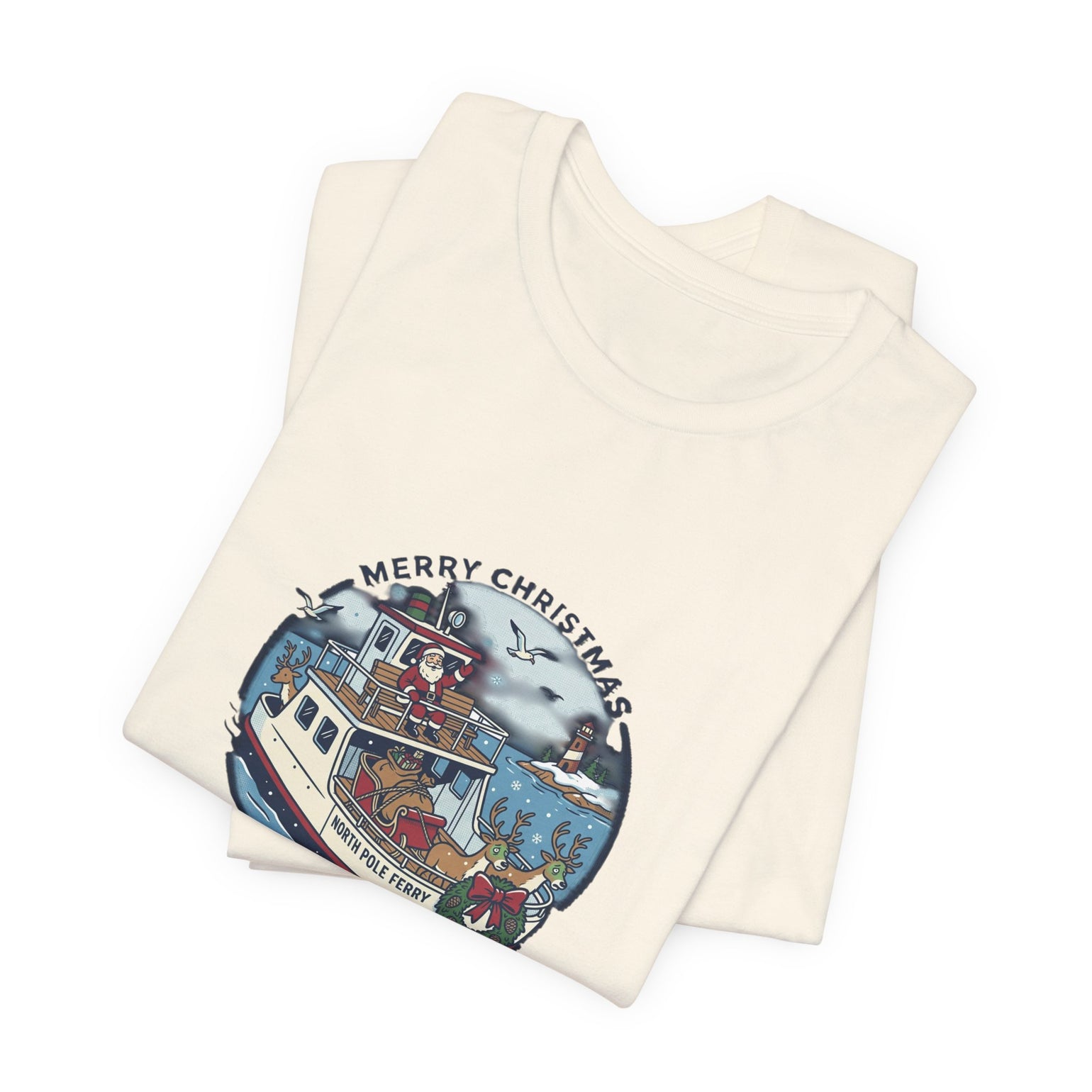 Santa Takes the Ferry Block Island Christmas T-Shirt by BlockBoundRI, photo 13