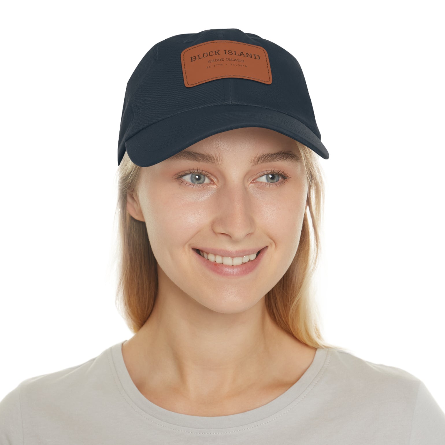 Block Island Coordinates Leather Patch Hat by BlockBoundRI, photo 16
