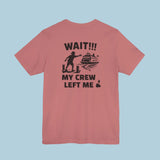 BlockBoundRI cotton t-shirt in dusty rose featuring a back graphic of a person missing a ferry with text