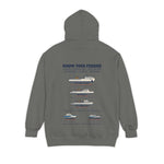 Know Your Ferries Block Island ferry fleet chart hoodie in Grey, back print - BlockBoundRI