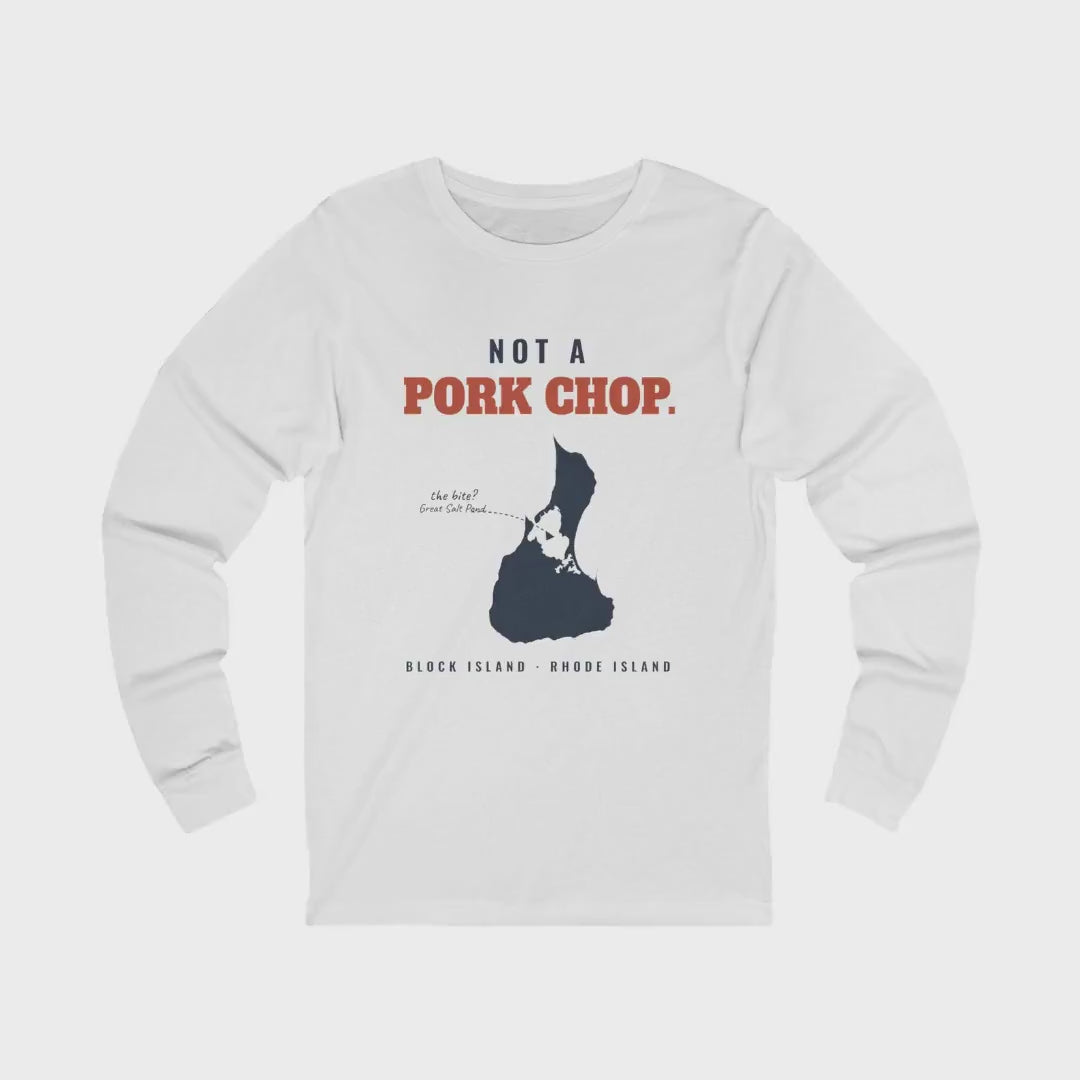 Not a Pork Chop Block Island map long sleeve tee worn, video